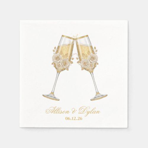 Wedding Champagne Paper Napkins