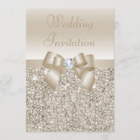 Wedding Champagne Sequins, Bow & Diamond