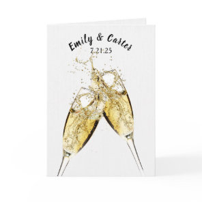 Wedding Champagne Toast On White Card