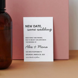 Wedding Change the Date Postcard