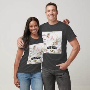 Wedding Charcoal Heather Color Couple Text Image T-Shirt