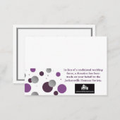 Wedding Charity Favor Card & Place Setting (Front/Back)