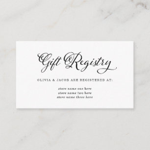 Wedding Charm Black and White Gift Registry Enclosure Card