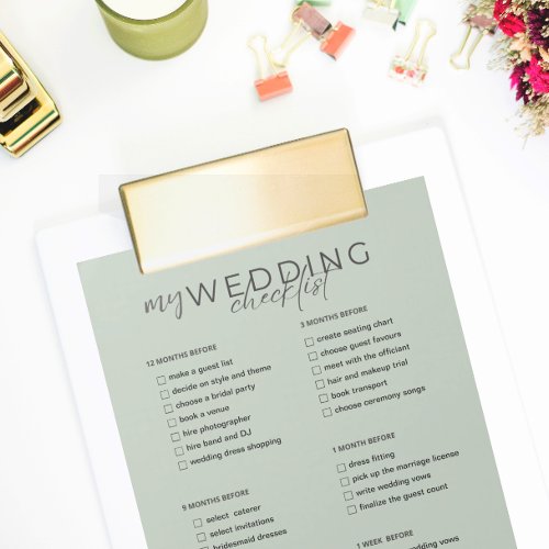 Wedding Checklist Notepad