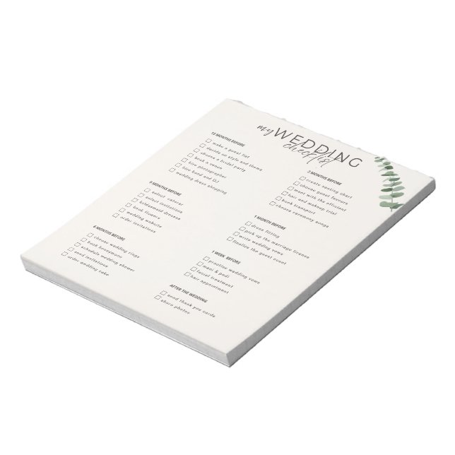 Wedding Checklist Notepad