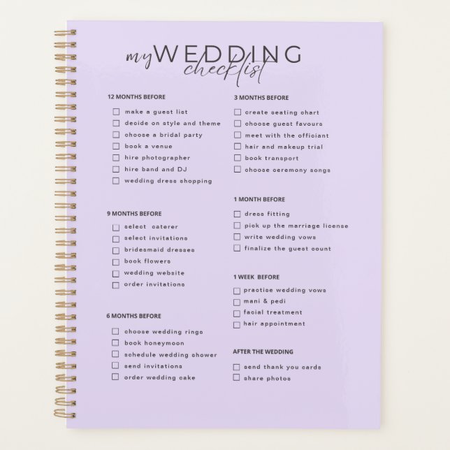 Wedding Checklist Planner (Front)
