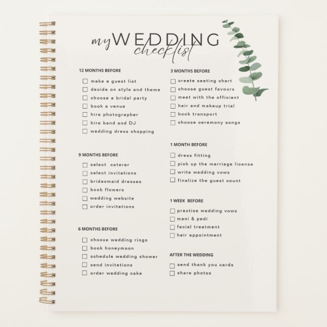 Wedding Checklist Planner (Front)