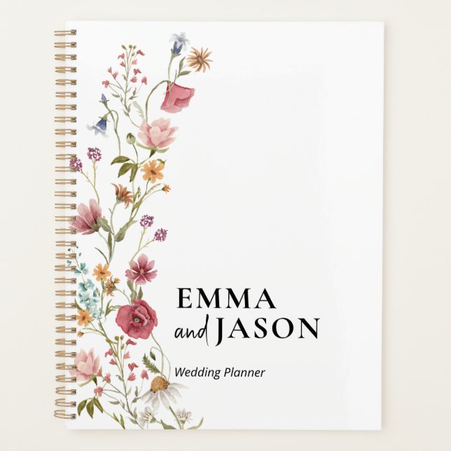 Wedding Checklist Planner, Floral Elegant Wedding Planner (Front)