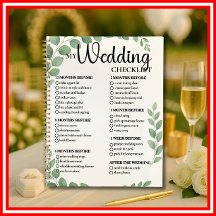 Wedding Checklist Planner Green Eucalyptus Leaves