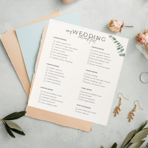 Wedding Checklist Planner Notepad