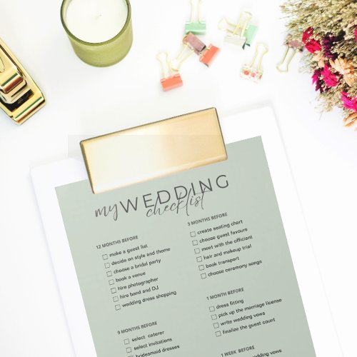 Wedding Checklist Planner Notepad