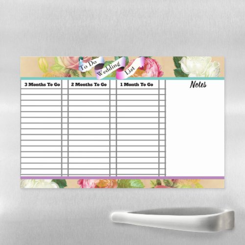 Wedding Checklist To Do List Magnetic Dry Erase Sheet