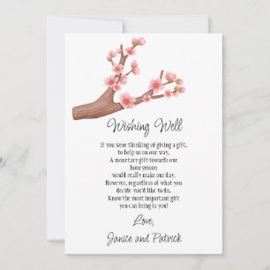 Wedding Cherry Blossoms Branch Wishing Well Card