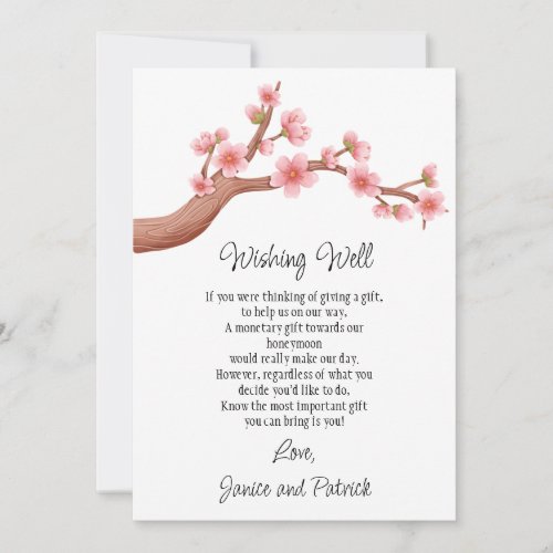 Wedding Cherry Blossoms Branch Wishing Well Card