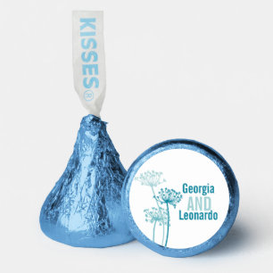 Wedding chervil / cows parsley teal aqua hershey®'s kisses®