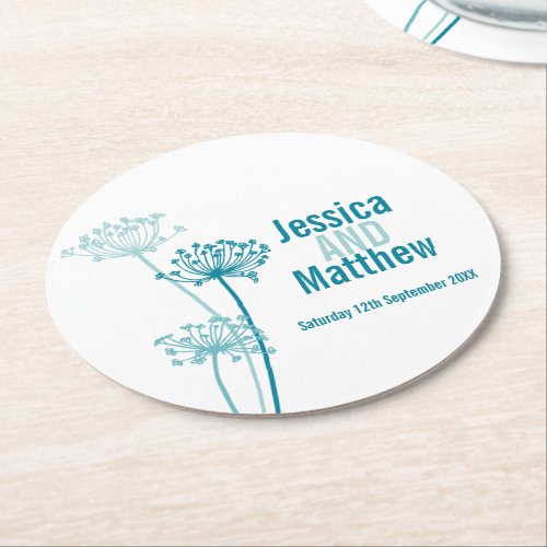 Wedding chervil graphic art paper coasters