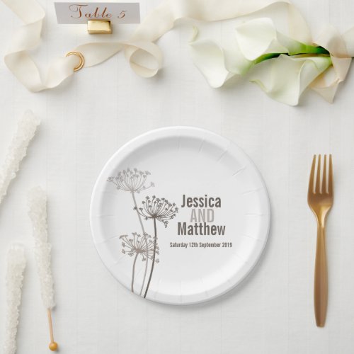 Wedding chervil modern flower custom paper plate
