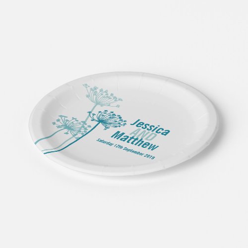 Wedding chervil modern flower custom paper plate