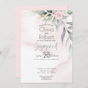 Wedding Chic Boho Woodland Foliage and Roses Invitation