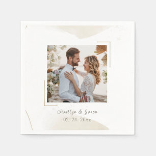 Wedding Chic Minimal Custom photo Napkins