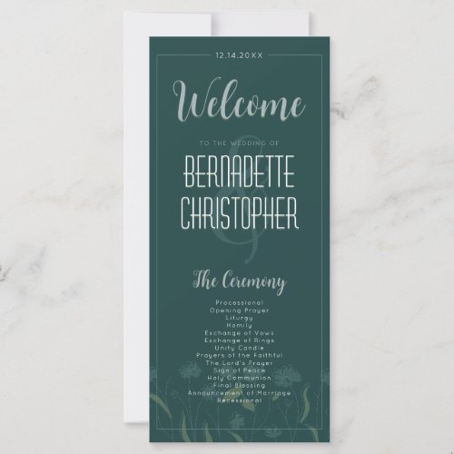 Wedding Chic Modern Elegant Simple Green Emerald