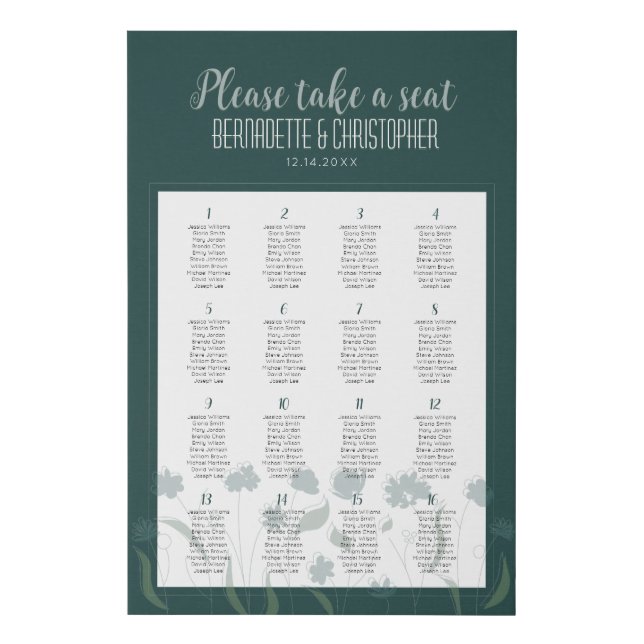 Wedding Chic Modern Elegant Simple Green Emerald Faux Canvas Print (Front)