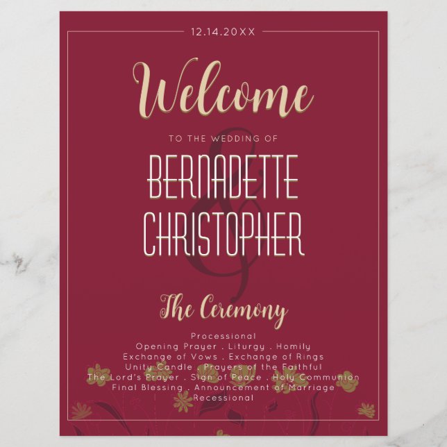 Wedding Chic Modern Elegant Simple Red Wine (Front)