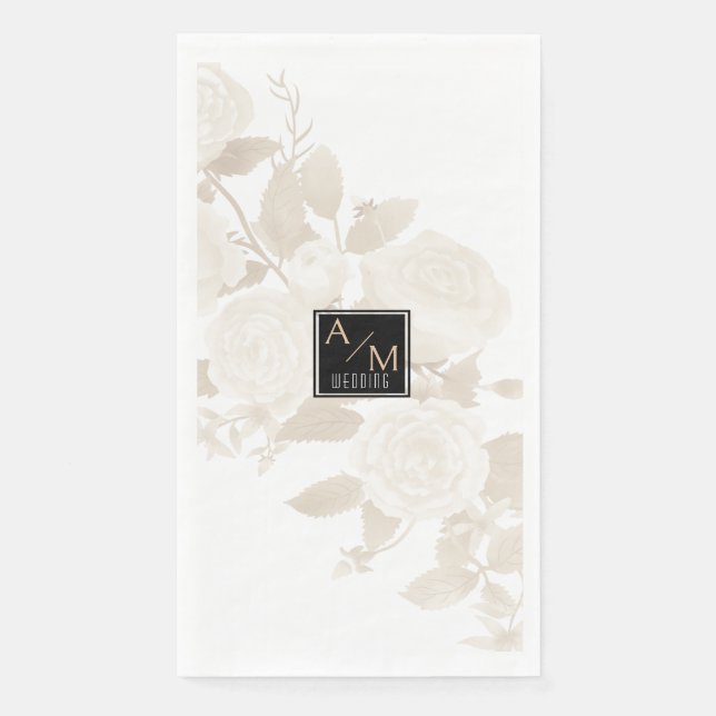 Wedding Chic Monogram Paper Guest Towels (Front)