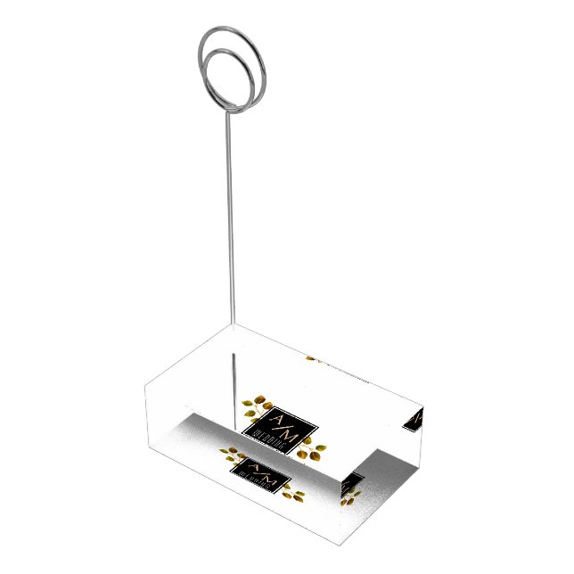 Wedding Chic Monogram  Place Card Holder (Corner)