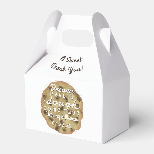 Wedding Chocolate Chip Cookie Treats Dreams Dough Favor Boxes (Front Side)