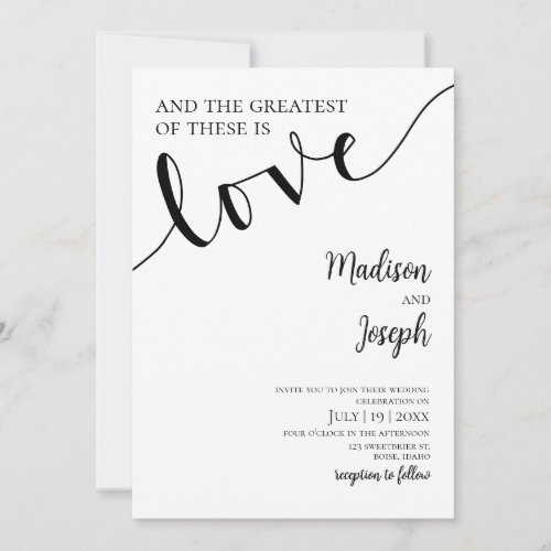 Wedding Christian Elegant Simple Typography Invitation