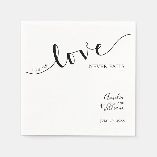 Wedding, Christian, Simple, Elegant, Typography, Napkins (Front)