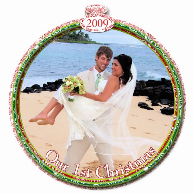 Wedding Christmas Ornament Our 1st Christmas (Front)