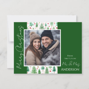 Wedding Christmas Trees Save the Date Postcard
