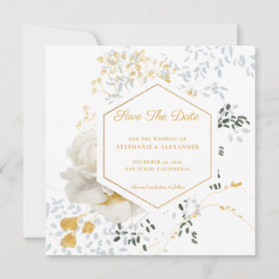 Wedding Christmas Winter Floral Save The Date