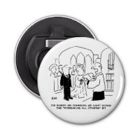 Wedding Church Service Vicar Can't Scrub Vows Bottle Opener