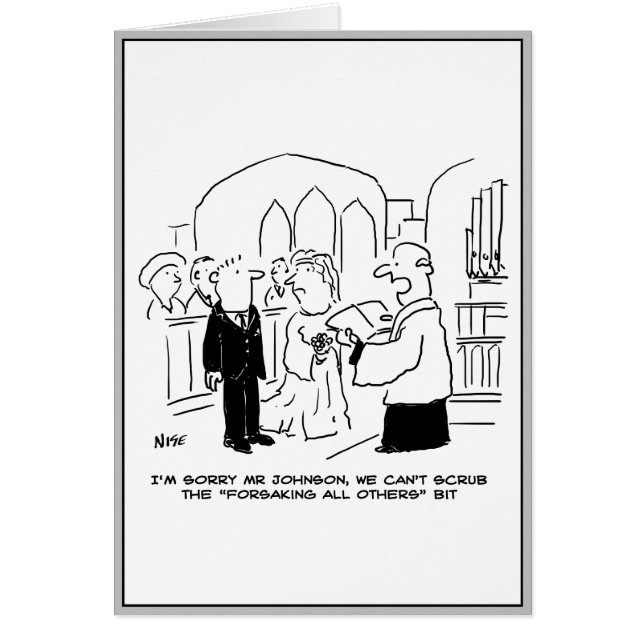 Wedding Church Service Vicar Can't Scrub Vows Cards (Front)