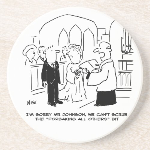 Wedding Church Service Vicar Cant Scrub Vows Coaster