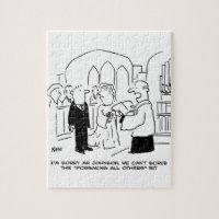 Wedding Church Service Vicar Can't Scrub Vows Jigsaw Puzzle