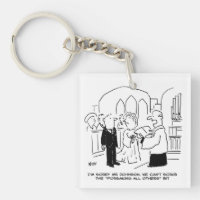 Wedding Church Service Vicar Can't Scrub Vows Keychain