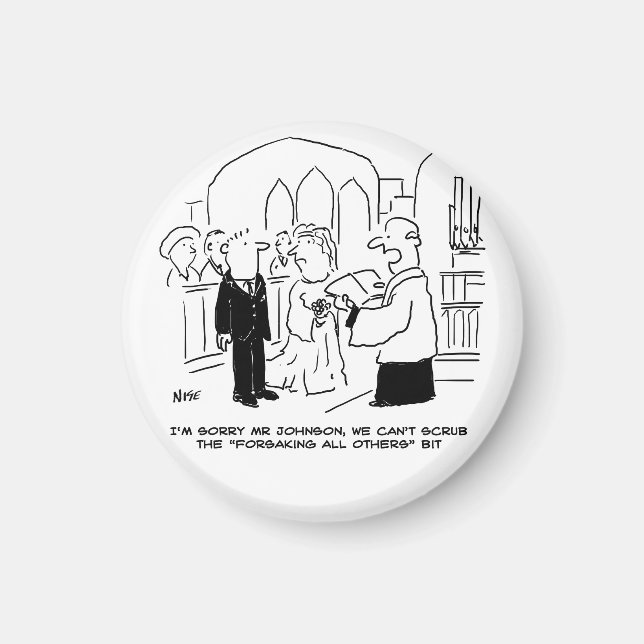 Wedding Church Service Vicar Can't Scrub Vows Magnet (Front)