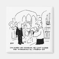 Wedding Church Service Vicar Can't Scrub Vows Magnet
