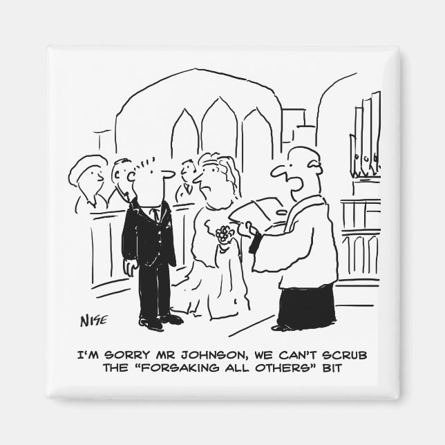 Wedding Church Service Vicar Can't Scrub Vows Magnet (Front)