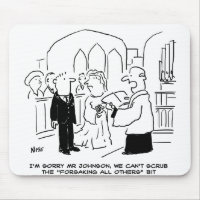Wedding Church Service Vicar Can't Scrub Vows Mouse Pad