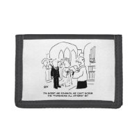 Wedding Church Service Vicar Can't Scrub Vows Trifold Wallet