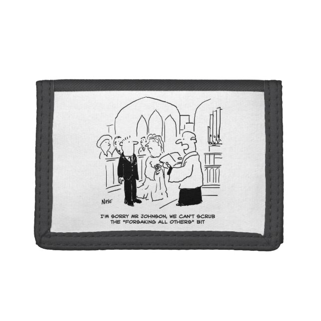 Wedding Church Service Vicar Can't Scrub Vows Trifold Wallet (Front)