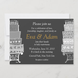 Wedding Classic Black Cake Invitation
