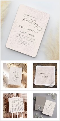 Wedding Classic Elegant Floral Blush Foliage 