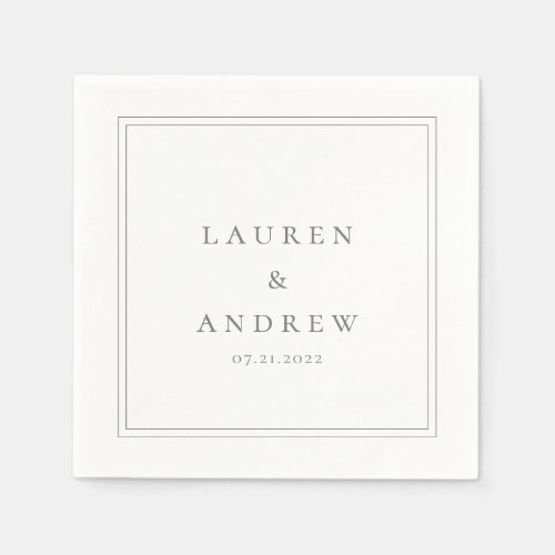 Wedding Classic Gray Modern Minimalist  Napkins