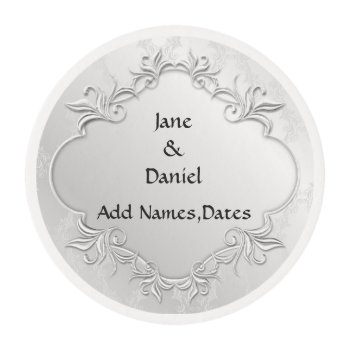 Wedding Classy Edible  Frosting Cupcake Topper Edible Frosting Rounds by PersonalCustom at Zazzle